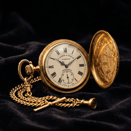Engraved Vintage Pocket Watch thumbnail 2