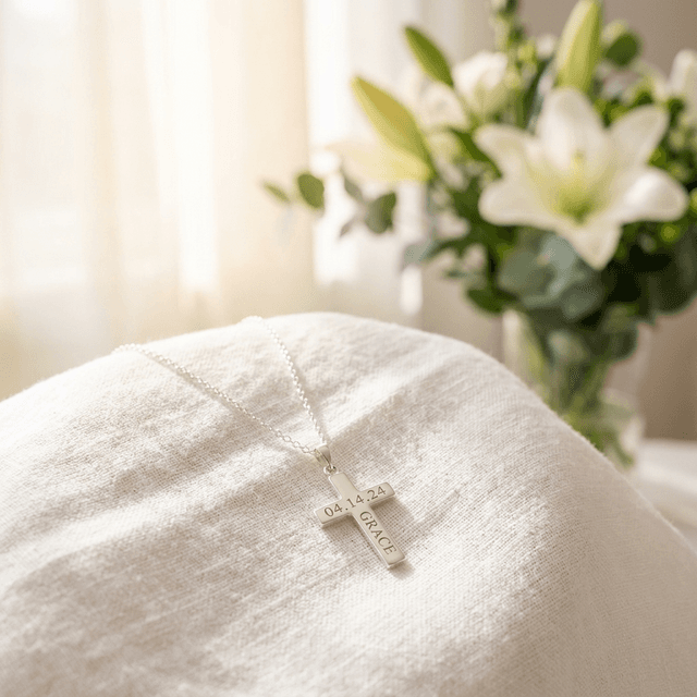 Sterling Silver Baptism Cross